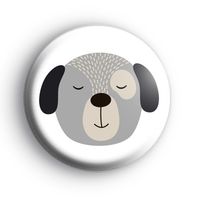 Grey Puppy Dog Badge medium