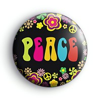 Cute Floral Peace Badge