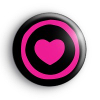 Black and Pink Punk Heart badge