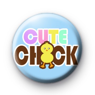 Cute Chick Blue Badges