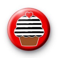 Cute Striped Cupcake Badge