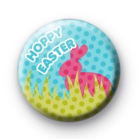 Cute Hoppy Easter Pink Badge