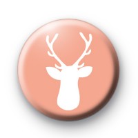 Cute Peach Stag's Head Badge