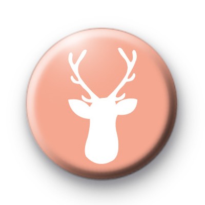 Peach Stag Head Badge medium