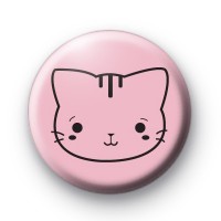 Cute Fun Pink Cat Badges