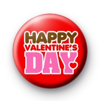 Happy Valentines Day Red Button Badge