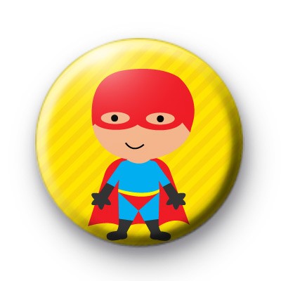 Cute Red Superhero Button Badges