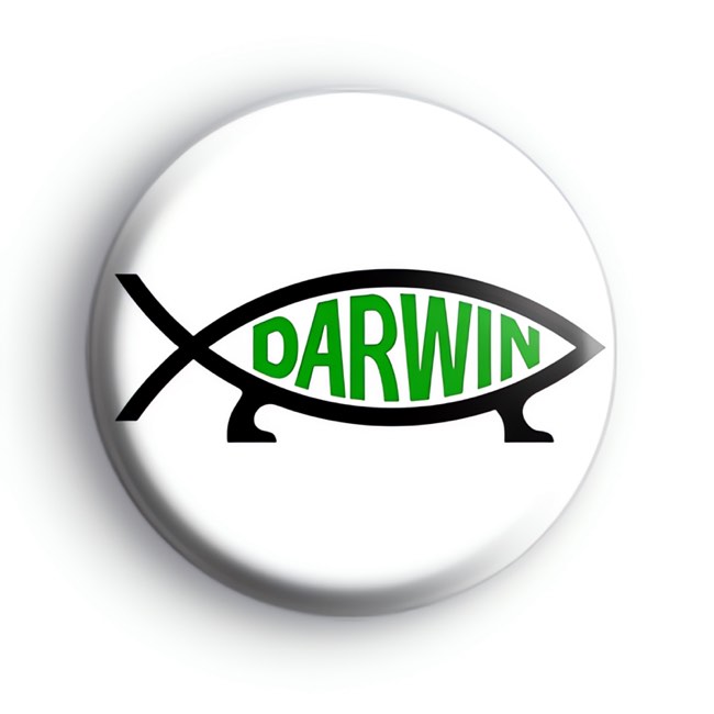 Darwin Fish Button Badge