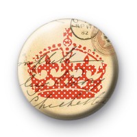 Red dotty Crown Button Badges