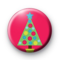 Dotty Spotty Christmas Tree Pink Badge