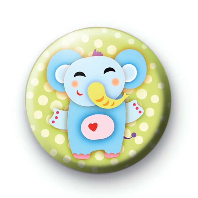 Love Heart Elephant Badge