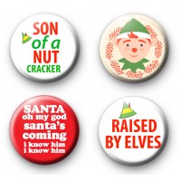 Set of 4 Christmas Elf Movie Badges
