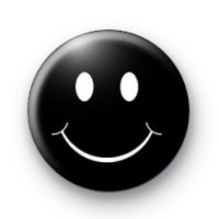 Black Emo Smiley Face Badges