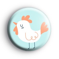 Cute Farmyard Chicken Button Badge thumbnail