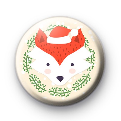 Festive Mr Fox Button Badge