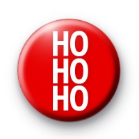 Festive Red Ho Ho Ho Badge