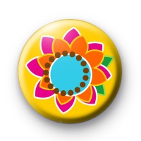 Funky Bright Retro Flower badges