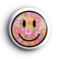 Hippie Smiley Face Badge