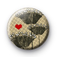 Flowers and Hearts Button Badge