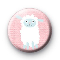 Fluffy White Sheep Easter Badge