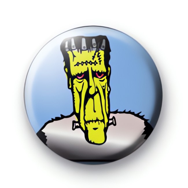 Green Faced Frankenstein Badge