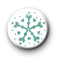 Frosty Blue Festive Snowflake Badge Button Badges