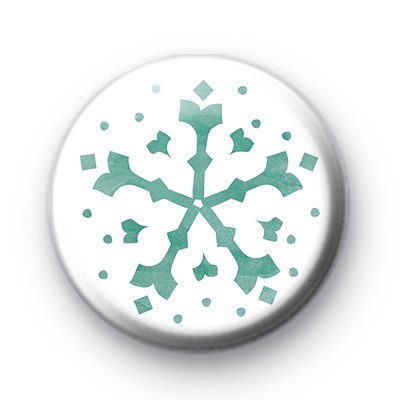 Frosty Blue Festive Snowflake Badge medium