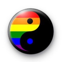Rainbow Yin Yang Badge