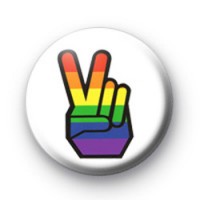 Rainbow Peace Hand Badge