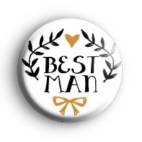 Pretty Black and Gold Bestman Badge