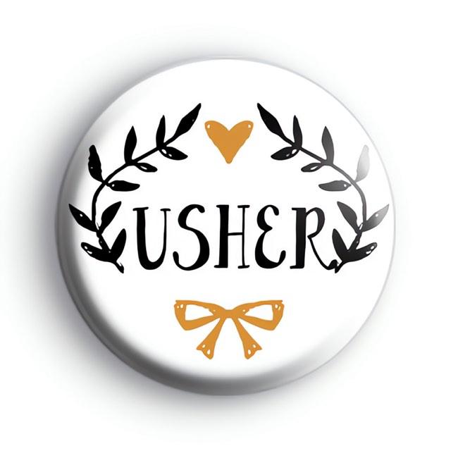 Pretty Black and Gold Usher Badge