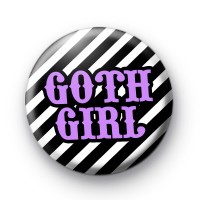 Purple Goth Girl Button Badge