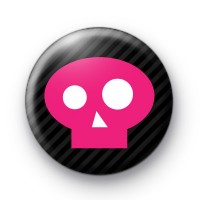 Lovely Pink Skull Button Badges