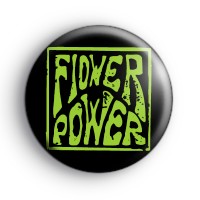 Green flower power badges