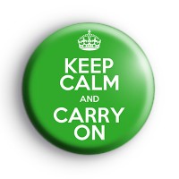Keep Calm and Carry On Green Badge