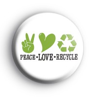 Green Peace Love Recycle Badge