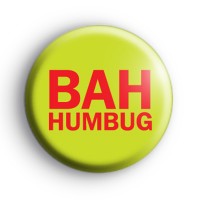 Red and Green Bah Humbug Button Badge