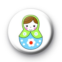 Green and Blue Russian Doll Badge