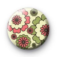 Green and Pink Flower Badge