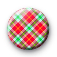 Green and Red Plaid Pattern Badge