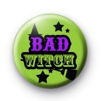 Green Halloween Bad Witch Badge