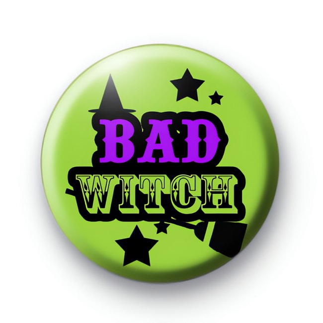 Green Halloween Bad Witch Badge