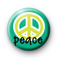 Green Peace Symbol Button Badges