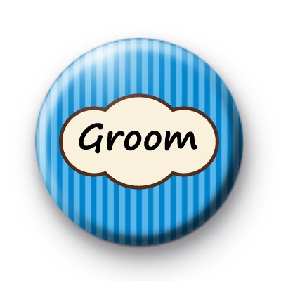 Bright Blue Stripey Groom Badges medium