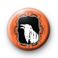 Halloween Spooky Raven Button Badge thumbnail