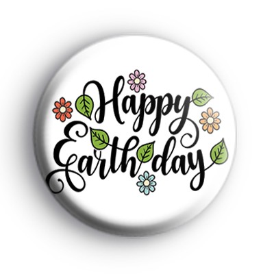 Floral Happy Earth Day Badge