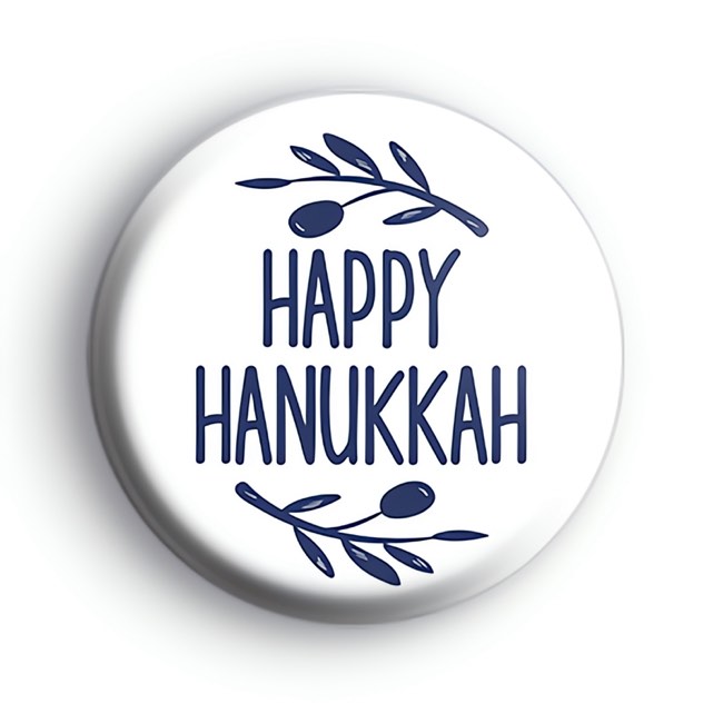 Blue Happy Hanukkah Badge