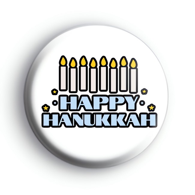 Happy Hanukkah Candle Celebration Badge