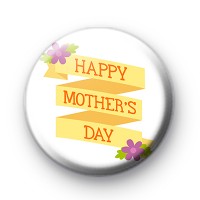 Yellow Happy Mothers Day Badge