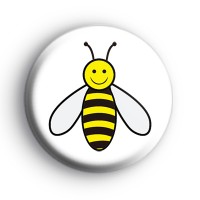 Happy Smiley Face Bumble Bee Badge